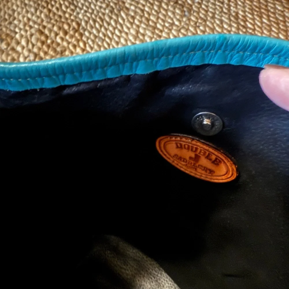 Double J Saddlery Genuine Ostrich Bucket Purse Calf Hair Zebra